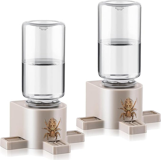 2 Pcs 10ML Jumping Spider Water Dispenser with Magnets, Jumping Spider Accessories for Tarantulas Enclosure/Habitat, Magnetic Water Feeder for Small Animals, Geckos(Wooden Color)