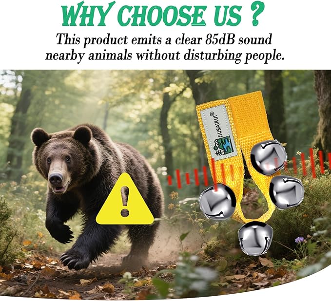 Outdoor Bear Bells for Hiking Safety: Bear Horn to Scare Bears Deterrent Devices for Dogs Biking Fishing Camping Climbing