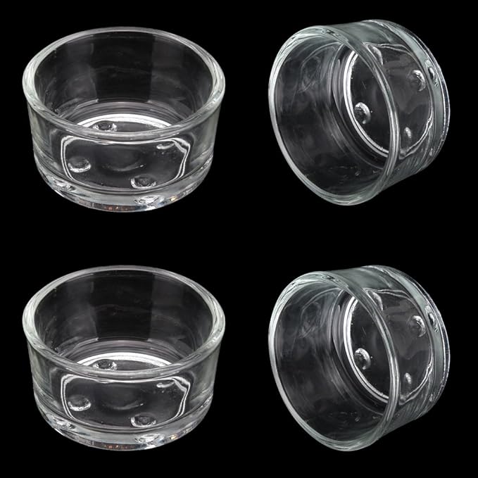 Senzeal 4X Glass Reptile Feeding Dish Food Water Bowl Feeder Bowl Cup Basin Tray Container for Small Pets Reptile Lizard Spider Scorpion Corn Snake Centipede Crickets