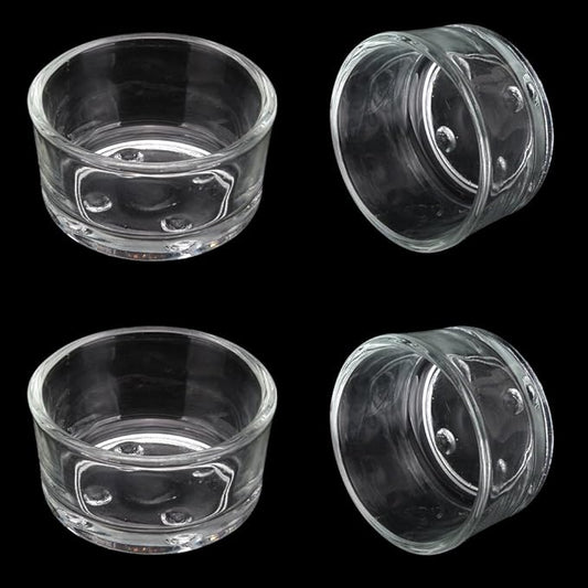 Senzeal 4X Glass Reptile Feeding Dish Food Water Bowl Feeder Bowl Cup Basin Tray Container for Small Pets Reptile Lizard Spider Scorpion Corn Snake Centipede Crickets