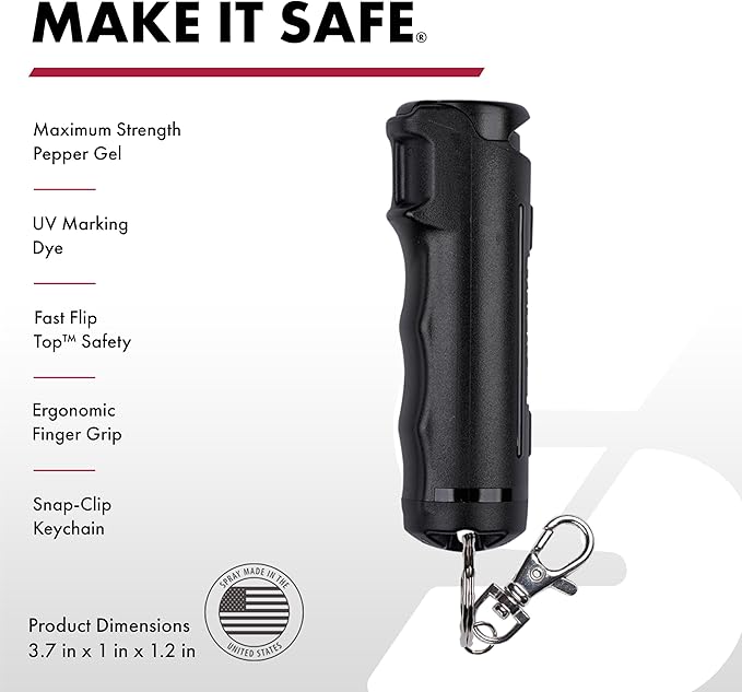SABRE Crossfire Pepper Gel, Deploys At Any Angle, Maximizes Target Acquisition Against Multiple Threats, Belt Clip For Easy Carry, Fast Flip Top, Max Police Strength OC, Pepper Spray Option 1.5 fl oz