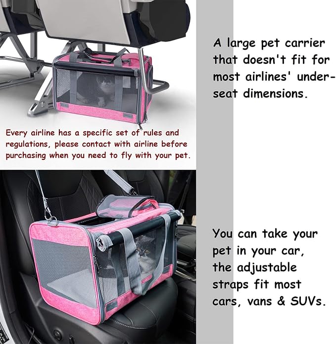GAPZER Pet Carrier for Large and Medium Cats, Soft-Sided Pet Carrier for Big Medium Cats and Puppy Dog Carriers Cat Carriers, Pet Privacy Protection Travel Carrier