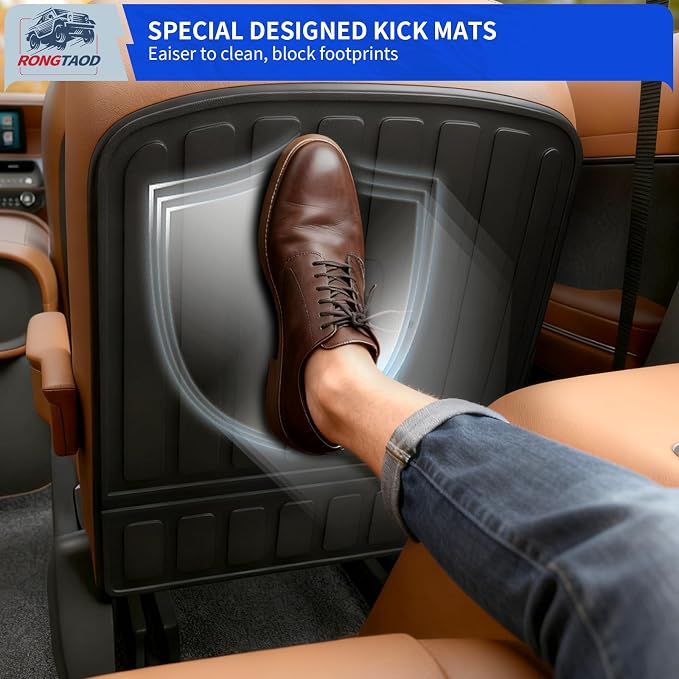 Rongtaod Kick Mats Compatible with 2026 Hyundai Palisade 7 Seater Cargo Mat Trunk Mat Back Seat Cover Protector 2nd Row Captain Chairs TPE All Weather Palisade Accessories (2nd Row Backrest Mats)