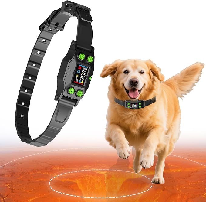 GPS Wireless Dog Fence System with AI Precision Tracking, Electric Dog Fence with Auto & Fixed Training Modes, 25-999yd Outdoor Wireless Containment, IPX7 Waterproof Rechargeable Collar