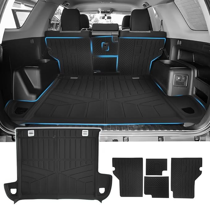 4Runner Cargo Liner - Trunk Mat for Toyota 4Runner 5 Seats 2010-2024 (W/0 Sliding Tray & No 3rd Seat), All Weather Cargo Mat for 4Runner Accessories, Heavy Duty Car Mats, Car Accessories