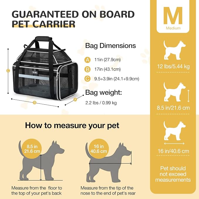 Lekereise Top-Expandable Pet Carrier Full Mesh 17x11x9.5 Inch Airline Approved Soft Sided Underseat Travel Carriers for Small Cats and Dogs with Locking Safety Zippers