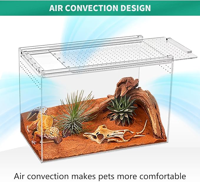Reptile Terrarium kit,11"*6"*8" Reptile Breeding Box, Magnetic Acrylic Enclosure，for Tarantula，Hermit Crab，Jumping Spider，Iguana，Leopard Gecko，Bearded Dragon, Insect, Mantis, Scorpions.