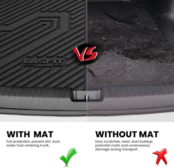 LASFIT Trunk Mat for Jeep Renegade 2015-2023, All Weather TPE Custom Fit Accessories Cargo Mat Liner Trunk Liner, Black