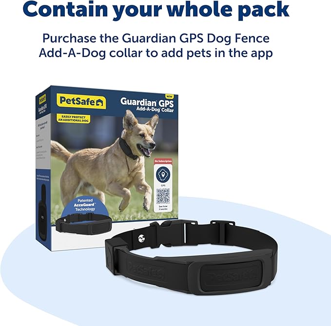PetSafe Guardian GPS Dog Fence - Advanced AccuGuard Technology - Wireless Virtual Fence - No Subscription Required - Waterproof Collar with Long Lasting Battery - Easy to Set Up