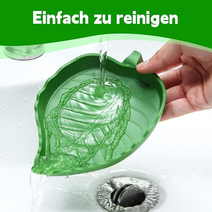 2pcs Leaf Reptile Food Water Bowl,Bowls Turtle Feeding Dishes,Tortoise Habitat Accessories Food and Water Feeder,for Tortoises, Lizards, Geckos and Other Reptiles 2 Sizes