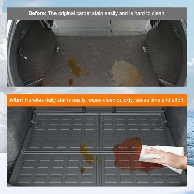 powoq Cargo Mat Compatible with 2023-2025 Mazda CX-5 Trunk Mat TPE Cargo Liner Backrest Trunk Liner Replacement for Mazda CX-5 2023 2024 2025 Accessories