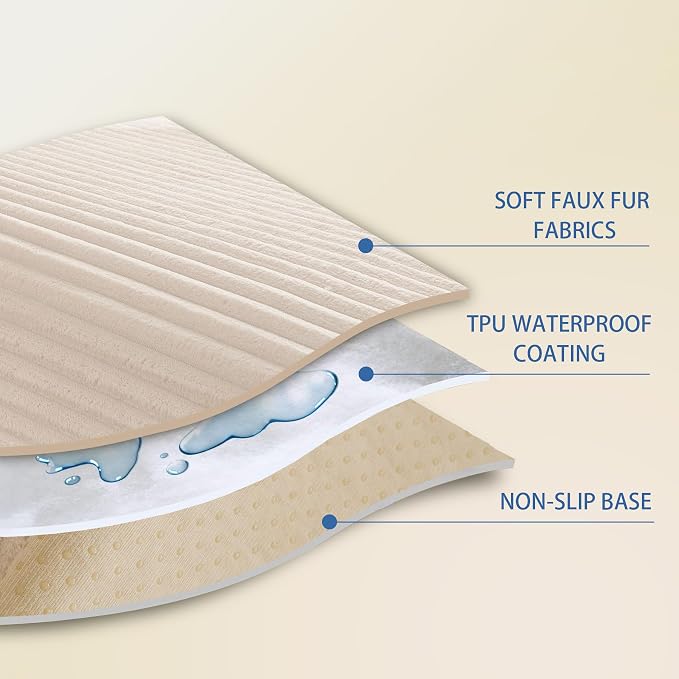 HAOMAIJIA Waterproof Couch Cover for Dogs Washable,Faux Fur Pet Couch Covers for Sofa,Soft Dog Bed Cover Non-Slip Couch Covers for 3 Cushion Couch Sofa Pet Friendly (Off White, 35" x 47" 1 Pack)