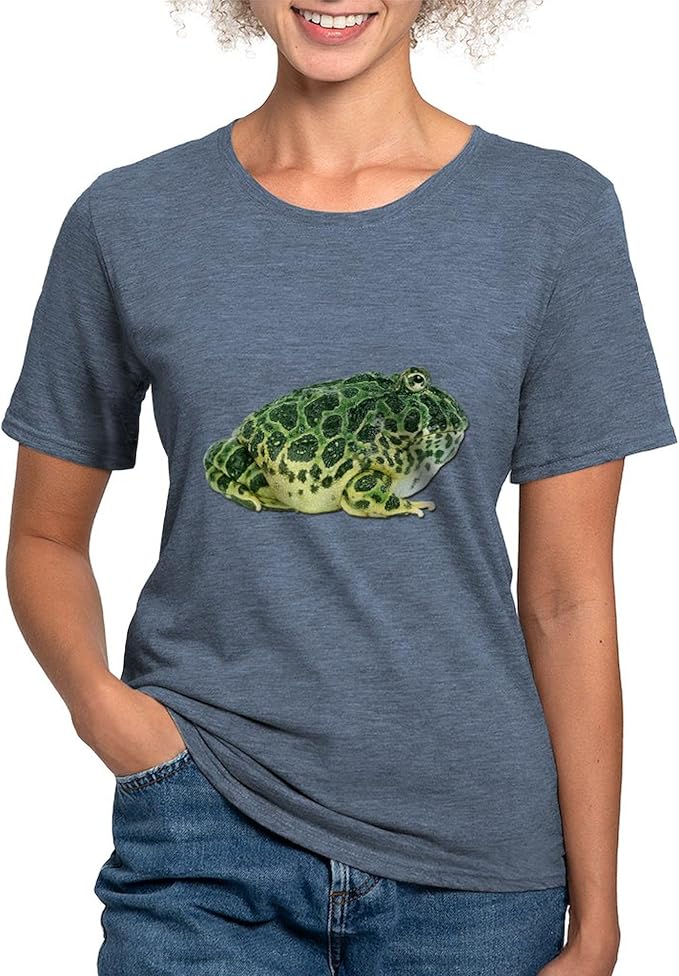 CafePress FIN Pacman Frog Womens Tri Blend T Shirt Women's Tri-Blend T-Shirt