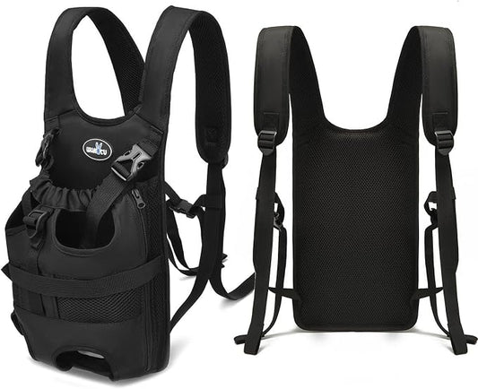 Wakytu Dog Front Carrier Backpacks for Small Dogs, Legs Out Pet Carrier Sling Backpack with Adjustable Padded Ventilated Shoulder Straps, Easy-Fit for Traveling Hiking Camping, XL