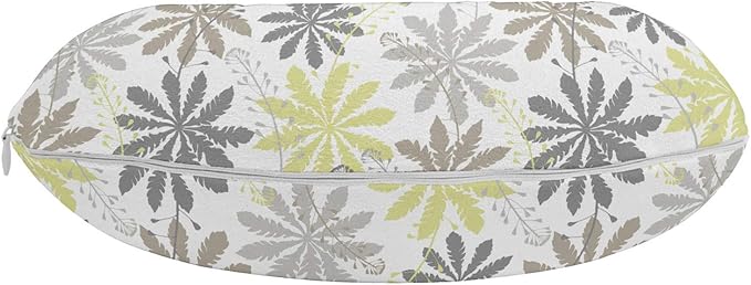 Ambesonne Floral Travel Pillow Neck Rest, Print of Shepherd's Purse Silhouettes in Mute Pastel Shades, Memory Foam Traveling Accessory for Airplane and Car, 12", Dust Dimgray