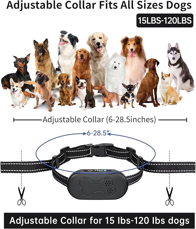 Dog Training Collar with Remote, Waterproof IPX7 E Collar for Dogs, Beep and Vibration Modes, Safe and Humane Training, 2000FT Range, Rechargeable, Fits Small Medium Large Dogs 15–120 lbs (Gry)