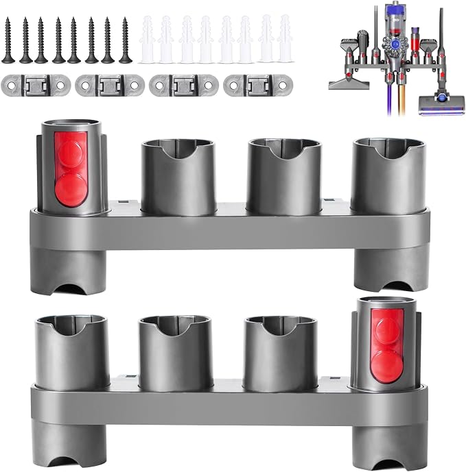 Premium Accessory Holders Compatible with Dyson V7 V8 V10 V11 V15 Cleaners | Flexible Extension Hose Mattress Tool Stiff Brush Soft Bristle and Flexible Crevice Tool for Home Cleaning