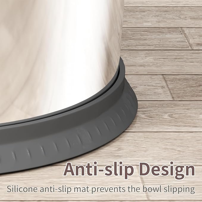 3.5L Dog Water Bowl No Spill 118oz Stainless Steel Water Bowl for Dogs No Splash Slow Water Feeder with Anti-Slip Mat for Messy Drinkers 3.5L+2 Filters