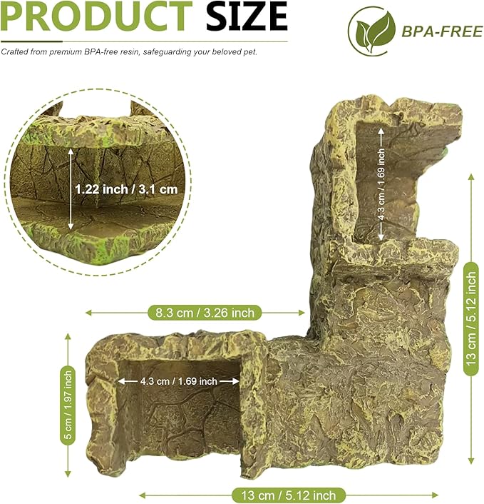 Aquarium Cave for Betta & Shrimp – Artificial Rock Hideout, Corner-Friendly Fish Tank Decor with Interactive Hiding Spots & Exploration Tunnel for Small Fish