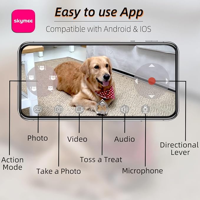 Owl Robot: 1080P Full HD Pet Camera with Treat Dispenser, Interactive Toy for Dogs and Cats, Full House Mobile Monitoring via App,2 Way Talk,No Monthly Fee (Only 2.4G WiFi)