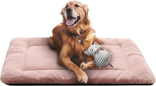 Dog Crate Pad Washable Dog Bed for Crate Large Cozy Mat 42-Inch Pink | Ultra Soft Kennel Pad,Anti-Slip Bottom,Fits for Most Metal Crates,Comfortable Sleeping Pet Mat