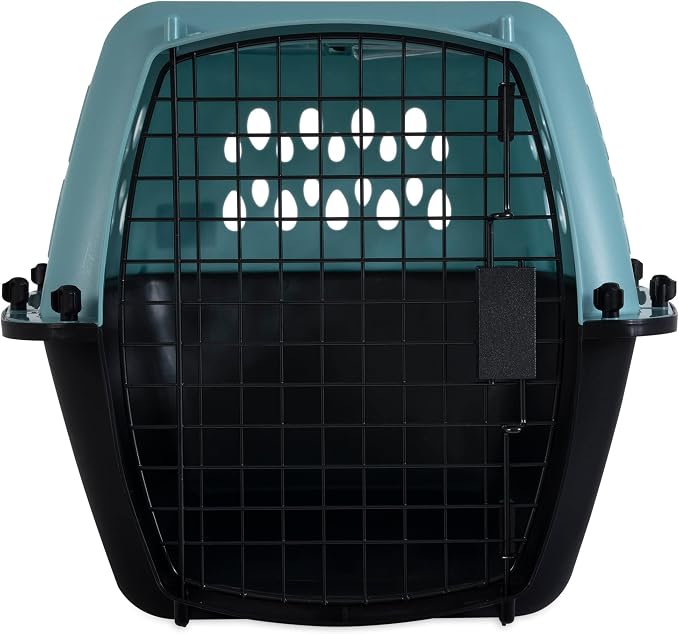 Petmate Fashion Vari Dog Kennel - Portable Crate for Pets 10-20 lbs - Airline-Friendly Pet Carrier - Durable Plastic Shell - For Home and Travel - Made in USA - 24 Inches - Light Blue | Airline friendly travel crate, durable plastic shell, secure carri...