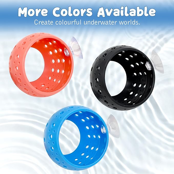 Fhiny 2 PCS Betta Tunnel, Pink Beta Fish Tank Decor, Suction Cup Shrimp Hide, Betta Resting Spot, Aquarium Hammock Hideout Cave for Guppy Resting