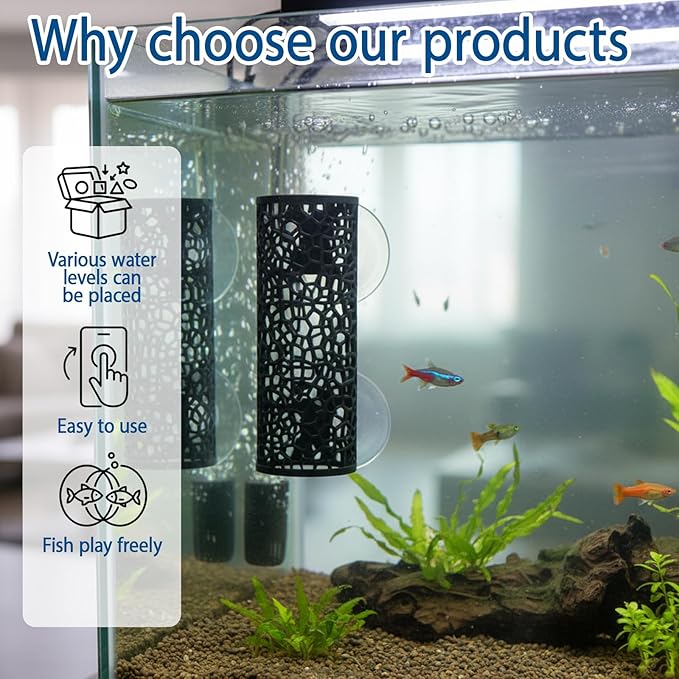 Betta Fish Toys, 4 Piece Aquarium Decor Set, Fish Tank Accessories for Stimulation and Rest