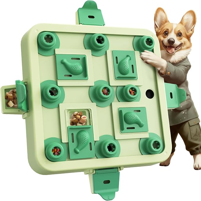 KADTC 3-Level Dog Chess Puzzle Toy, Brain & Mental Stimulation, Smart Dogs | Large size. Beginner-to-Advanced challenge beats boredom, burns energy, builds focus, slows eating, rewards sharper thinking.