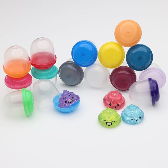 Unicorn Poop Mini Toys in Capsules - 50 Pcs of 1.1 Inch Acorn Capsule and Unicorn Toy Poop for Kids - Plastic Capsules for Toys Bulk - Vending Machine Refill