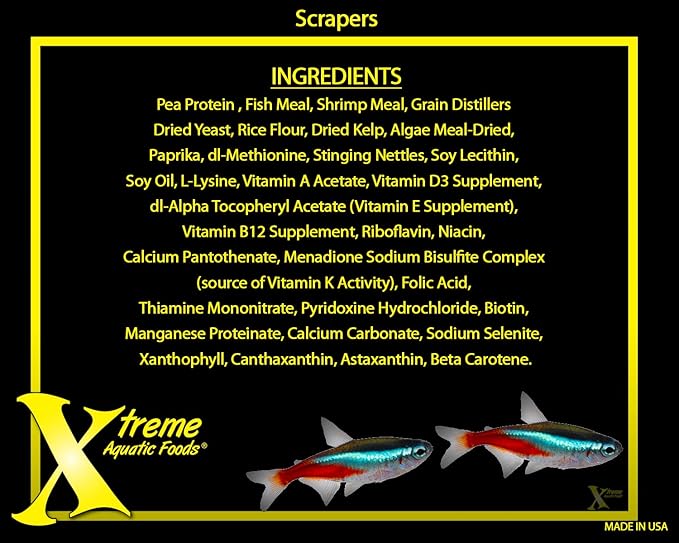 Xtreme Scrapers Wafers - Premium 14mm Fast-Sinking Fish Food – Nutrient & Cellulose Rich Ideal for Nocturnal Feeders, Catfish, Plecostomus Species, and Loaches – USA Farm Grown (18oz)