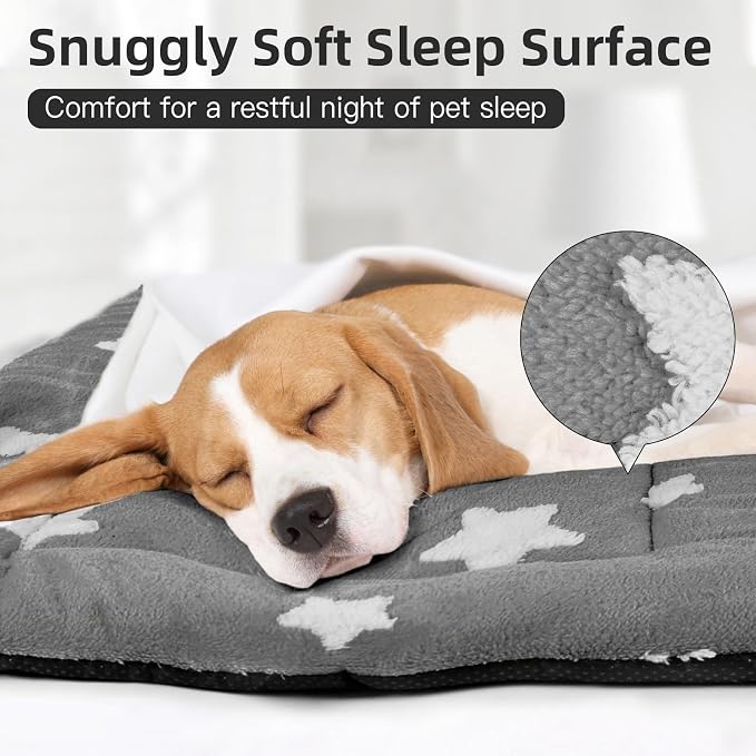 Mora Pets Dog Crate Pad Kennel Dog Bed Mat for Medium Dogs Washable Cute Star Pet Bed for Cage Ultra Soft Flat Puppy Cat Kitten Cushion for Sleeping Anti-Slip Grey 30 x 19 | Soft Dog Cat Bed Mat, Crate Pad for Dog Cages Cozy Sleeping Liner, Pet Pillow ...