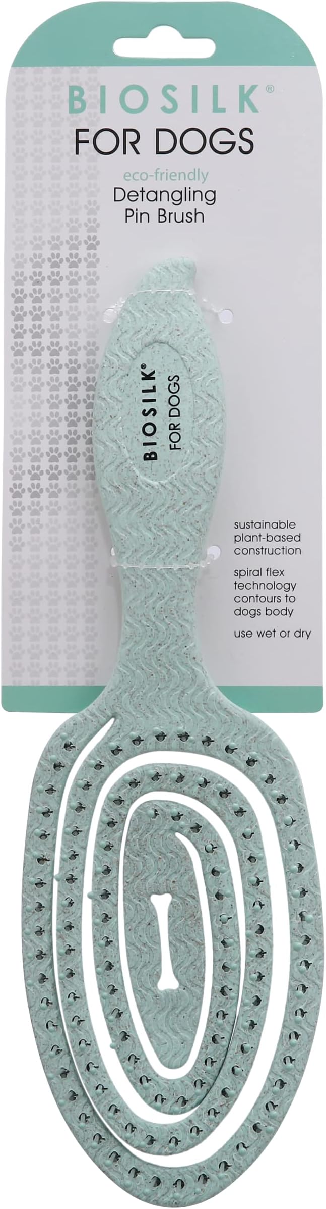 BioSilk for Pets Eco-Friendly Detangling Pin Brush for Dogs, 48-Pack | Gentle grooming brush removes knots and tangles, supports healthy coats for all dog breeds