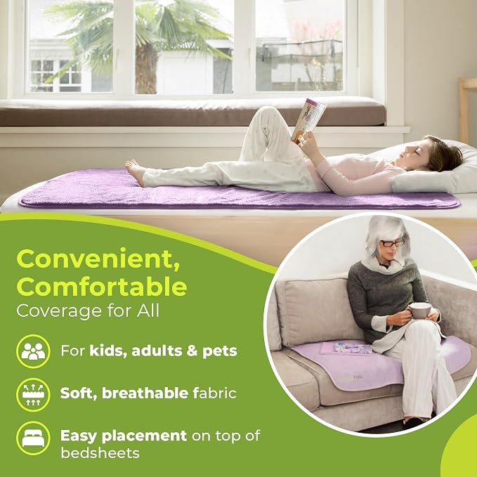 PeapodMats Bedwetting Waterproof Bed Mat, Reusable 3x5 Mauve | Washable reusable bed mat for bedwetting, incontinence, kids, adults, pets, and mattress protection.