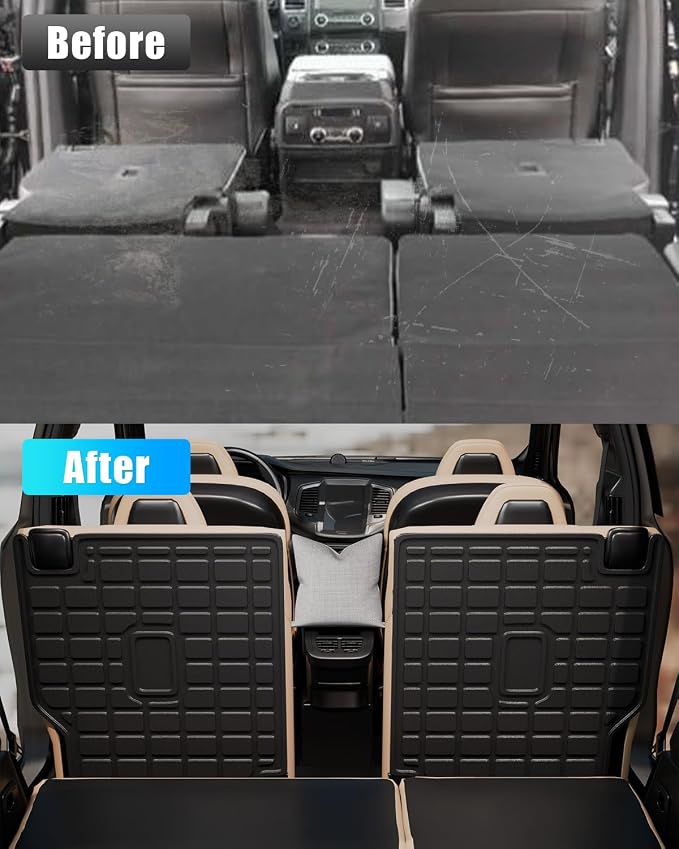 Back Seat Cover Protector Compatible with 2018-2024 Ford Expedition Lincoln Navigator 7-Seater (Not Fit 8 Seats) Kick Mats All Weather 2023 Expedition Accessories (2nd Row Backrest Mats)
