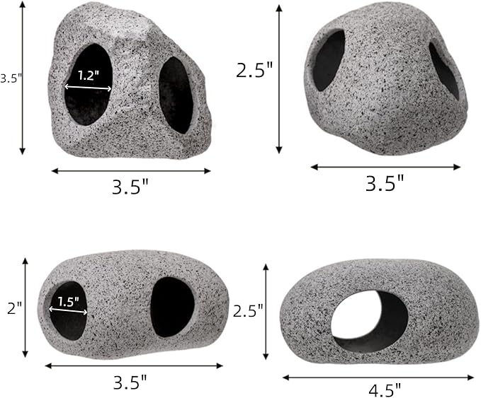 Eorbow 6 Pack Aquarium Decoration Rock Caves, Betta Fish Tank Hideaway, Hideout Stones House Decor for Cichlid Shrimp Territorial Fish Hiding Breeding Spawning, Fish Tank Ornaments