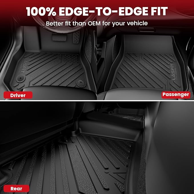 ASFIT 3D Custom fit Floor Mats for VW Volkswagen Jetta 2011 2012 2013 2014 2015 2016 2017 2018, All-Weather Protection TPE 1st & 2nd Row Car Mats, Super Duty, Easy to Clean, Not Fit SportWagen