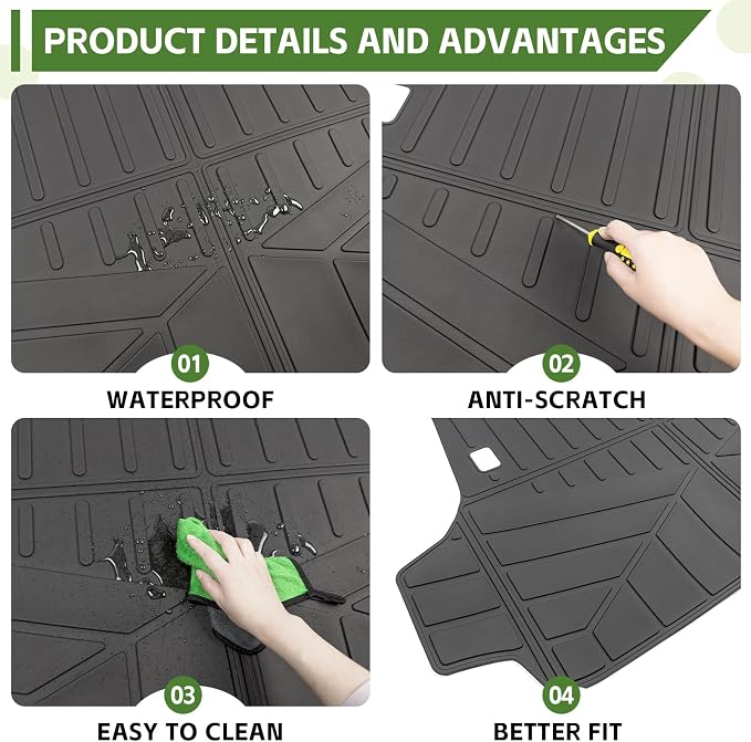 Trunk Mat for 2025 2026 Toyota 4Runner 5 Seats Gas, Rear Cargo Mat All Weather TPE Protector Trunk Liner Accessories(Not for Hybrid EV/i-Force MAX)