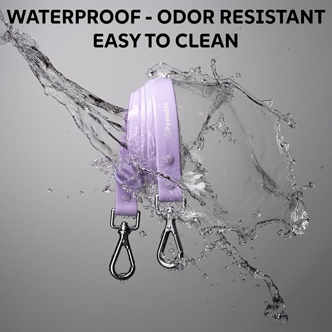 Dog Harness, Collar & Leash Set, Adjustable No Pull Harness with 3 Leash Clips, Waterproof Matching Collar & Leash, Breathable Comfort (Lilac, Large)