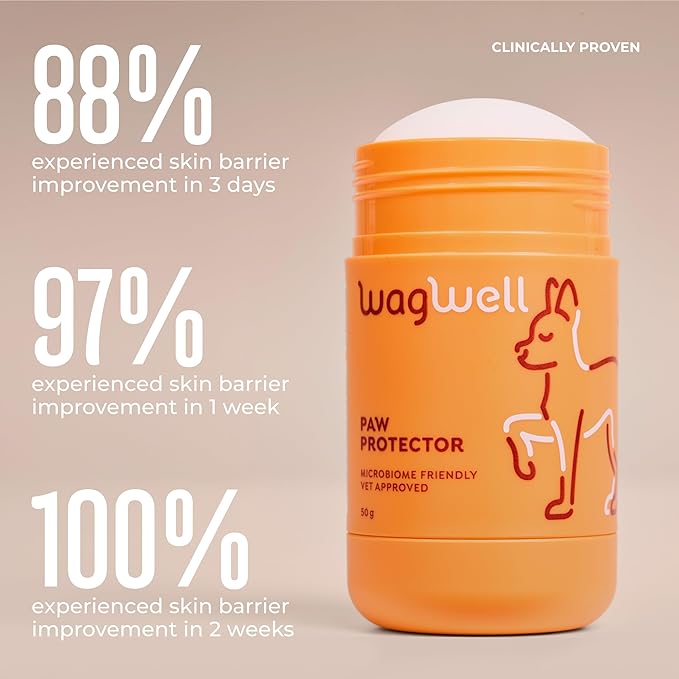 WagWell Paw Protector Dog Paw Balm | Lick-Safe, Vet-Approved Paw & Nose Balm | Microbiome-Friendly, Dermatologist Tested | Hot Pavement & Cold Weather Protection | To Hydrate, Condition & Protect Paws