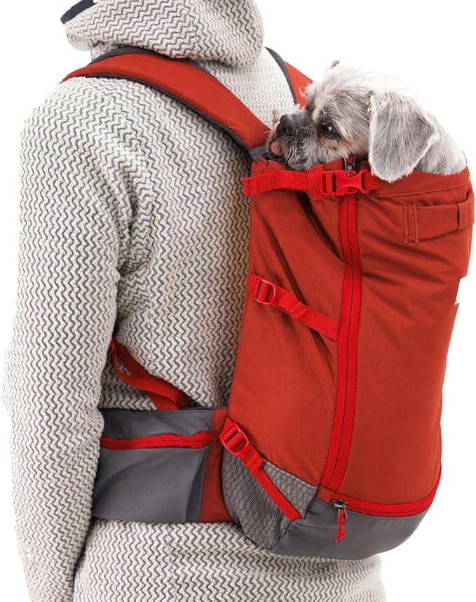 Ruffwear, Hitch Hiker Dog Backpack Carrier, Hands-Free Dog Carrier Backpack with Breathable Mesh, EVA Foam Padding, Durable Polyester, Lightweight Design for Small Dogs, Red Clay, XX-Small