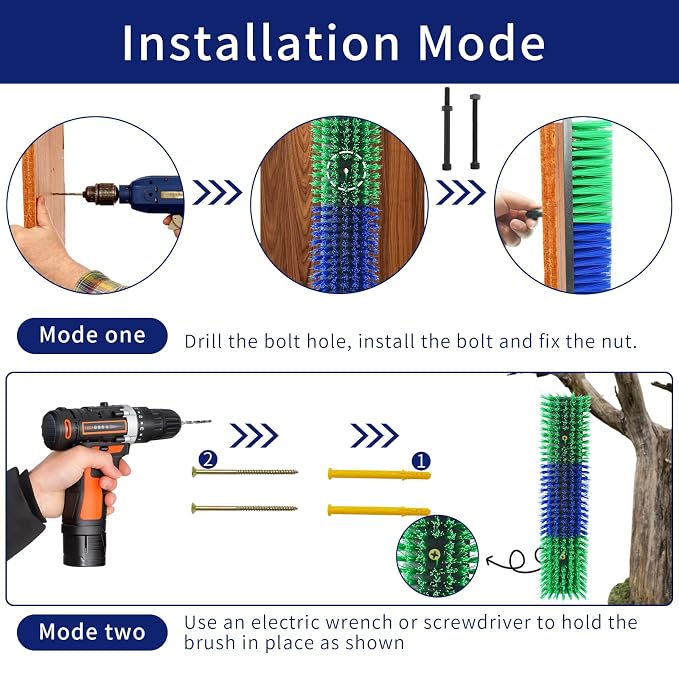 Livestock Scratch Brush With 24 Screws，Animal Back Scratching Brush for Cow,Cattle,Sheep, Horses,Pigs，Massage Grooming Tool(Green, 6pcs)