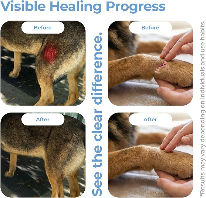 Hot Spot Spray for Dogs Healing Aid for Skin Sores, Irritations & Redness | Anti-Itch Relief to Stop Chewing & Licking | Safe, Non-Toxic HOCl Formula for All Animals | 3.38 fl oz