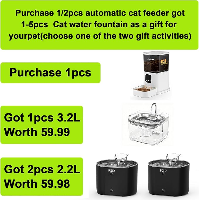 Automatic Cat Feeder,2.4G WiFi Automatic Dog Food Dispenser,Auto Dog Feeder with APP Control,5L Timed Auto Cats Food Dispenser w 2-Way Audio for Multiple Pet