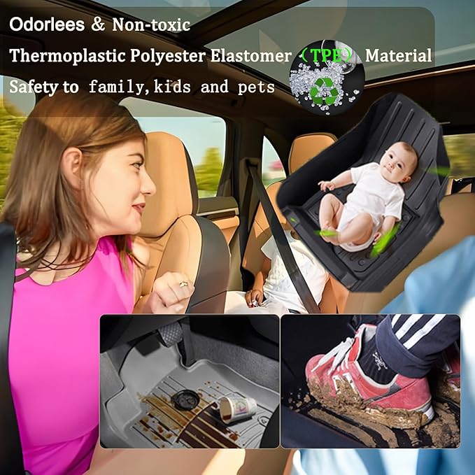 Aiqiying Floor Mats＆Cargo Liners Compatible with Toyota Camry 2025-2026 Modelss，All Weather Waterproof Durable Custom-Fit Back Trunk Tray Front Rear Rows Full Set Carpet Protection TPE Accessories