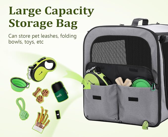 Dog Car Carrier Light Weight,Expandable,Foldable Dog Carrier, Gray | Easy to Assemble, Portable and Breathable Pet Carrier, Suitable for Indoor and Outdoor Use, Dog Travel Crate with Curtain