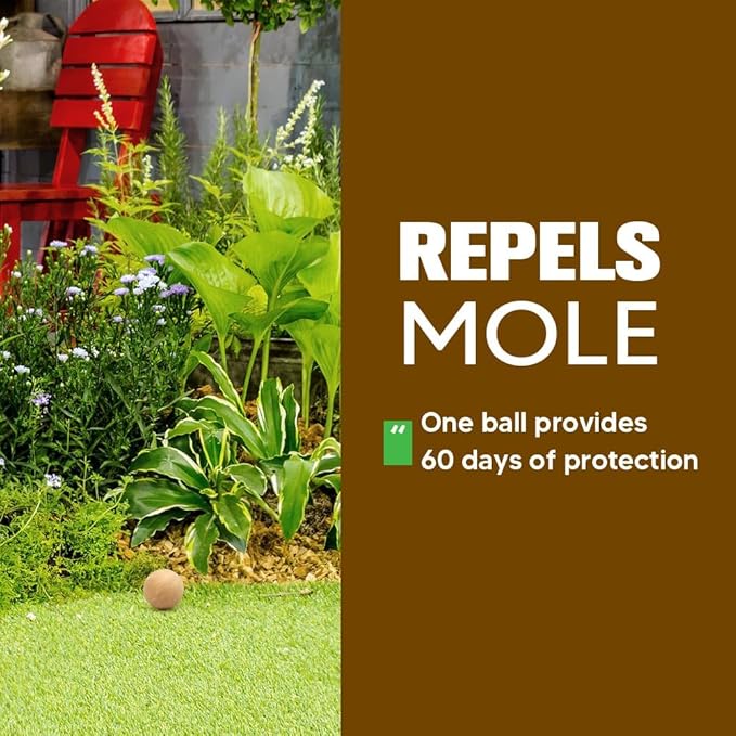 LEBMP Mole Repellent, Gopher Repellent, Groundhogs Repellant Outdoor, Vole Deterrent, Armadillo Repellent for Lawns, Keep Mole Out of Yard, Get Rid of Gophers, Covers Up to 120 Sq Ft-10Pcs