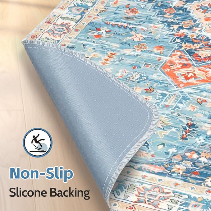 Washable Pee Pads for Dogs, 2 Pack Reusable Puppy Training Pads 48"x48" Super Absorbent Waterproof Dog Training Pads, Non-Slip Potty Pads, Whelping Pads Litter Mat Blue/Mix