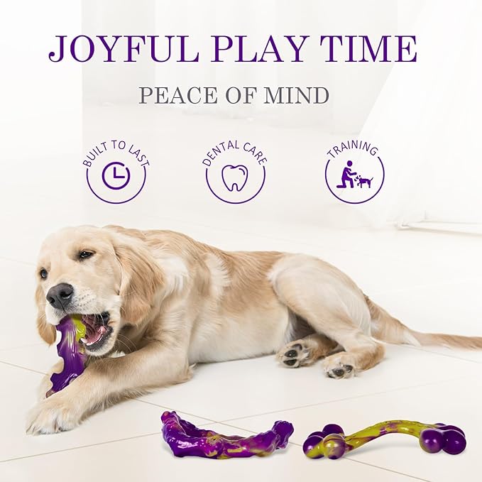 Jouets pour Chiens Mordeurs Agressifs (lot de 6) : Jouet pour Grand Chien Mâcheur Agressif, Jouet pour Chien Occupant, Goût Bacon
