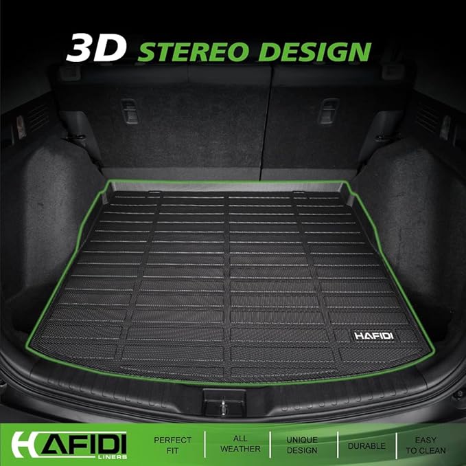 HAFIDI® Floor Mats & Cargo Liner Set Fit for 2019-2023 Jeep Cherokee (Not for Grand Cherokee & L or WK) All Weather Protection TPE Anti-Slip Automotive Full Set Floor Liners Custom Accessories - Black